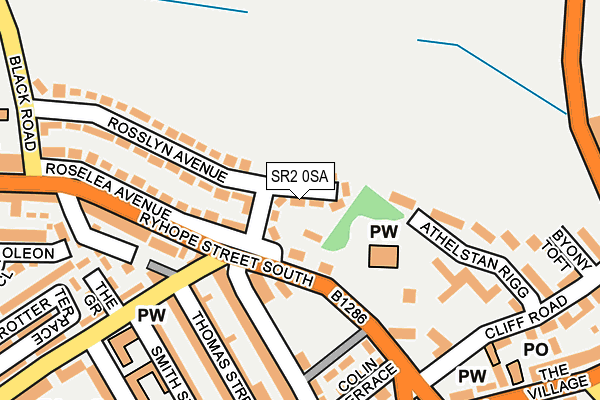 SR2 0SA map - OS OpenMap – Local (Ordnance Survey)