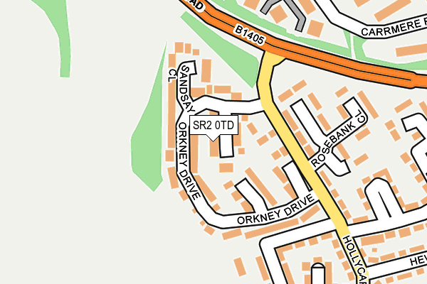 SR2 0TD map - OS OpenMap – Local (Ordnance Survey)