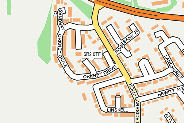 SR2 0TF map - OS OpenMap – Local (Ordnance Survey)