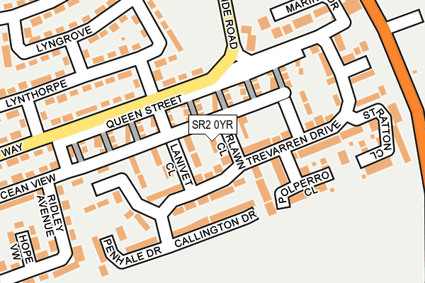 SR2 0YR map - OS OpenMap – Local (Ordnance Survey)