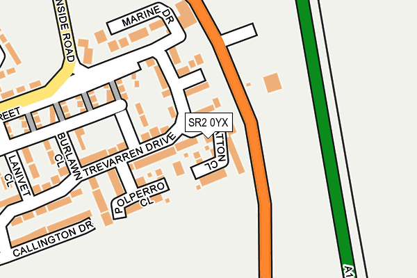 SR2 0YX map - OS OpenMap – Local (Ordnance Survey)