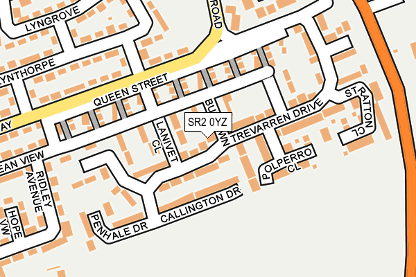SR2 0YZ map - OS OpenMap – Local (Ordnance Survey)