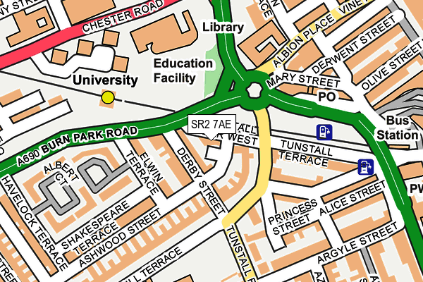 SR2 7AE map - OS OpenMap – Local (Ordnance Survey)