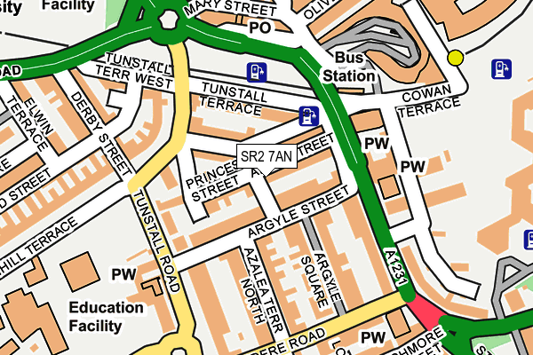 SR2 7AN map - OS OpenMap – Local (Ordnance Survey)
