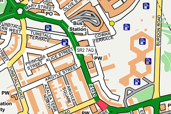 SR2 7AQ map - OS OpenMap – Local (Ordnance Survey)