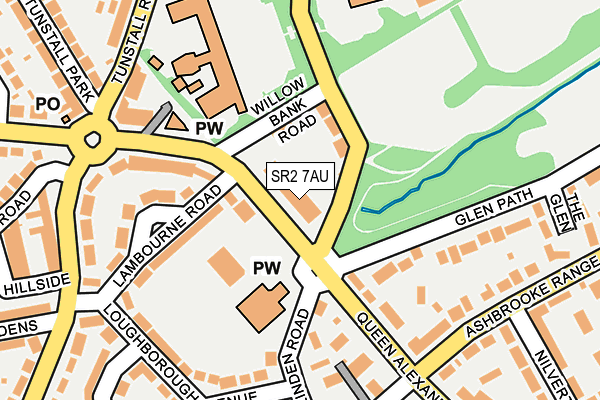 SR2 7AU map - OS OpenMap – Local (Ordnance Survey)