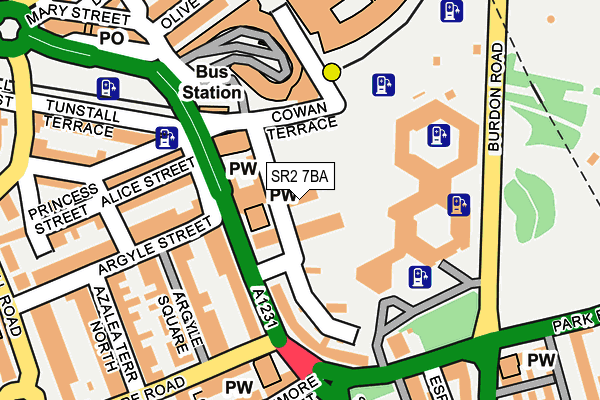 SR2 7BA map - OS OpenMap – Local (Ordnance Survey)