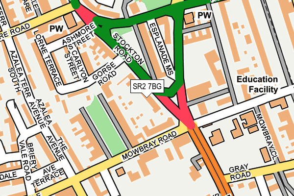 SR2 7BG map - OS OpenMap – Local (Ordnance Survey)