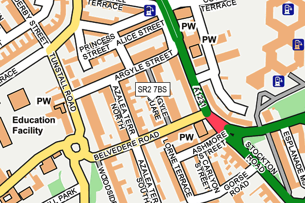 SR2 7BS map - OS OpenMap – Local (Ordnance Survey)