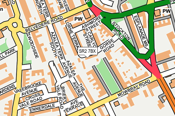 SR2 7BX map - OS OpenMap – Local (Ordnance Survey)