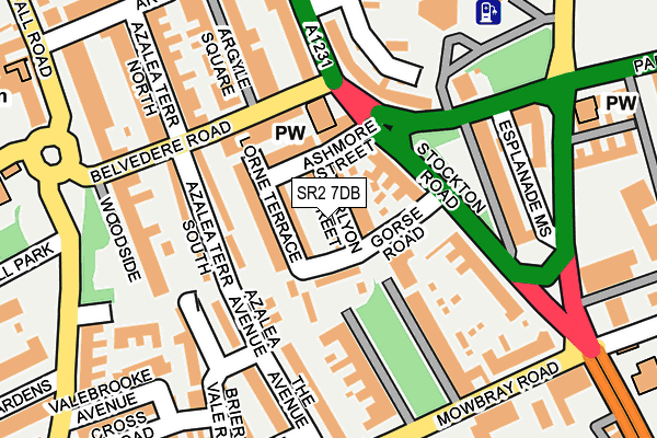 SR2 7DB map - OS OpenMap – Local (Ordnance Survey)