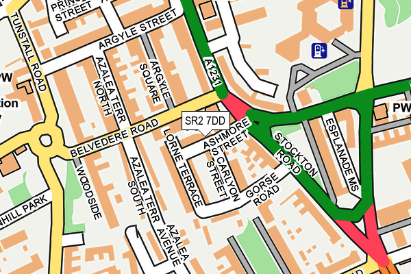 SR2 7DD map - OS OpenMap – Local (Ordnance Survey)