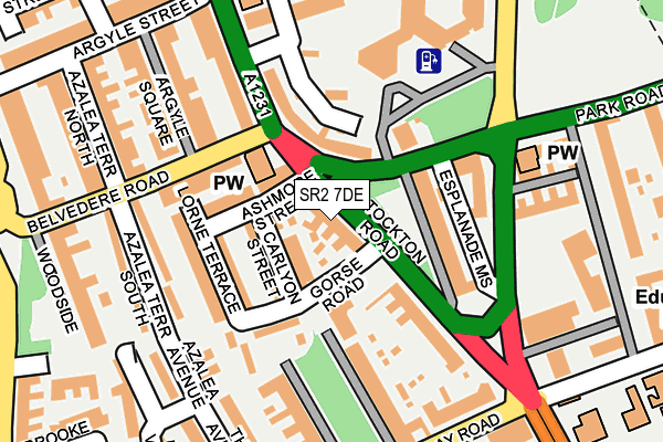 SR2 7DE map - OS OpenMap – Local (Ordnance Survey)