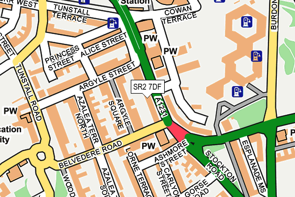 SR2 7DF map - OS OpenMap – Local (Ordnance Survey)