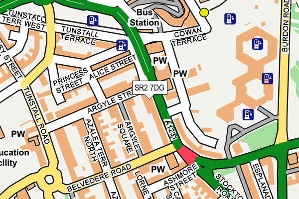 SR2 7DG map - OS OpenMap – Local (Ordnance Survey)