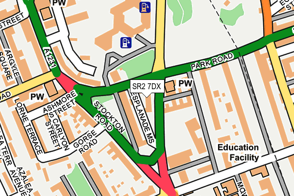 SR2 7DX map - OS OpenMap – Local (Ordnance Survey)