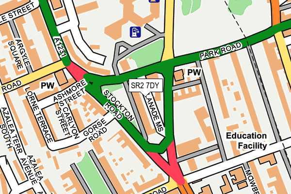 SR2 7DY map - OS OpenMap – Local (Ordnance Survey)