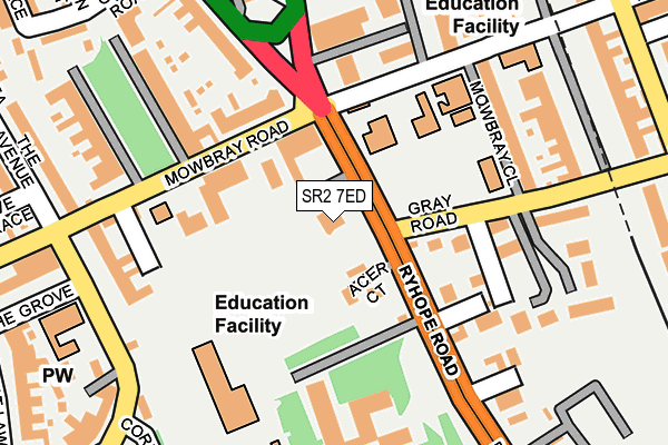 SR2 7ED map - OS OpenMap – Local (Ordnance Survey)