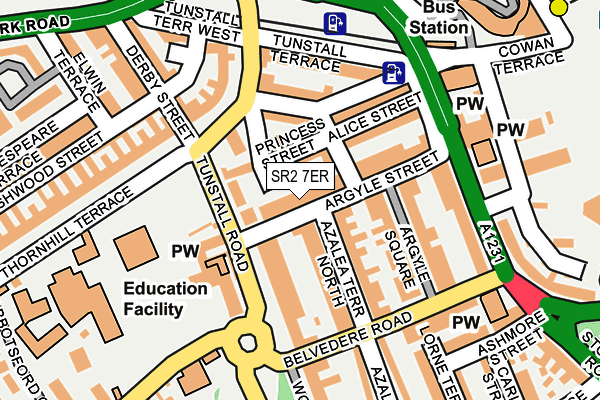 SR2 7ER map - OS OpenMap – Local (Ordnance Survey)