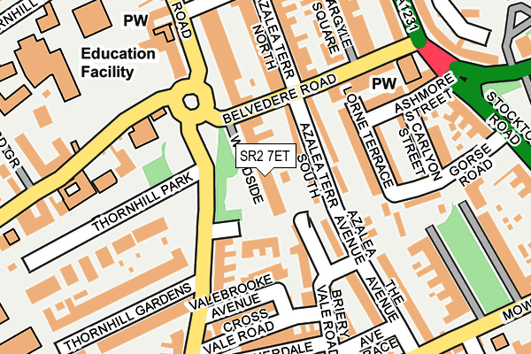 SR2 7ET map - OS OpenMap – Local (Ordnance Survey)