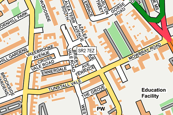 SR2 7EZ map - OS OpenMap – Local (Ordnance Survey)