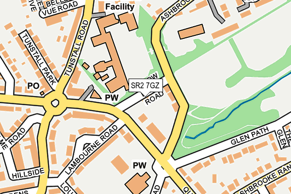 SR2 7GZ map - OS OpenMap – Local (Ordnance Survey)