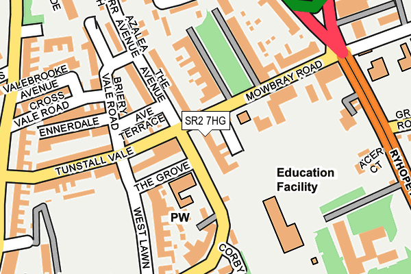 SR2 7HG map - OS OpenMap – Local (Ordnance Survey)