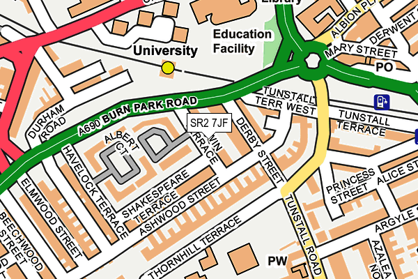SR2 7JF map - OS OpenMap – Local (Ordnance Survey)