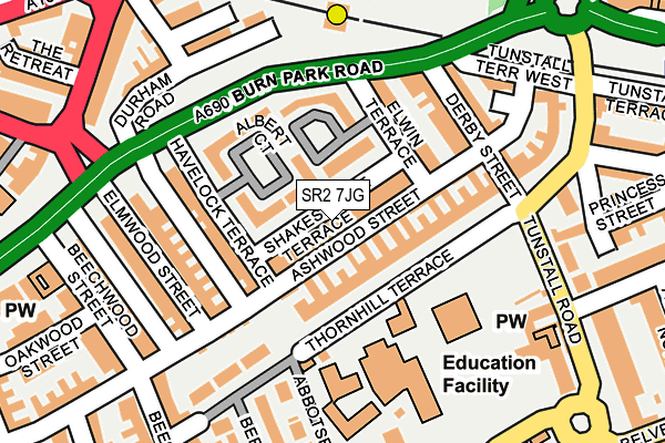SR2 7JG map - OS OpenMap – Local (Ordnance Survey)