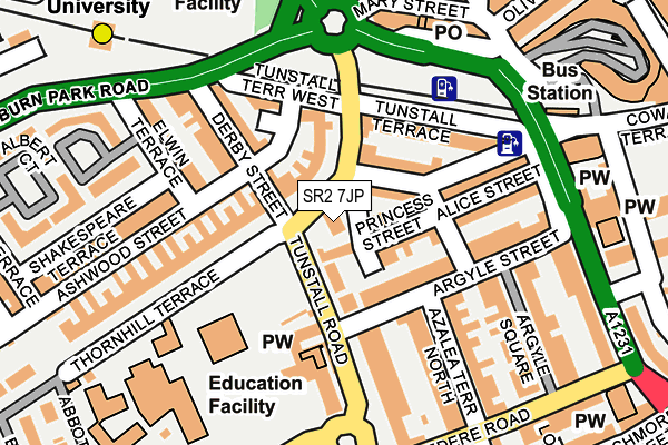 SR2 7JP map - OS OpenMap – Local (Ordnance Survey)
