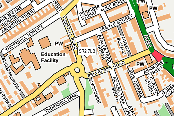 SR2 7LB map - OS OpenMap – Local (Ordnance Survey)