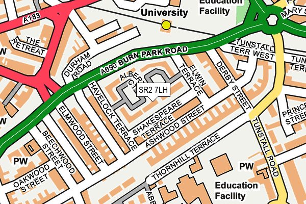 SR2 7LH map - OS OpenMap – Local (Ordnance Survey)