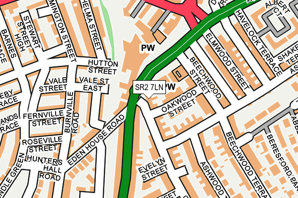 SR2 7LN map - OS OpenMap – Local (Ordnance Survey)