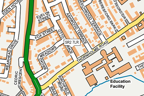 SR2 7LR map - OS OpenMap – Local (Ordnance Survey)