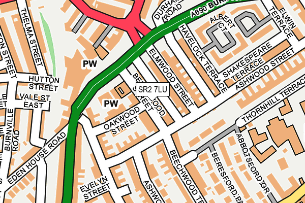 SR2 7LU map - OS OpenMap – Local (Ordnance Survey)