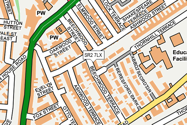SR2 7LX map - OS OpenMap – Local (Ordnance Survey)