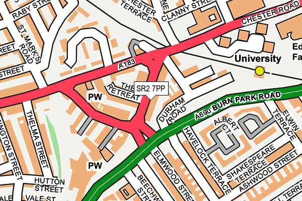 SR2 7PP map - OS OpenMap – Local (Ordnance Survey)
