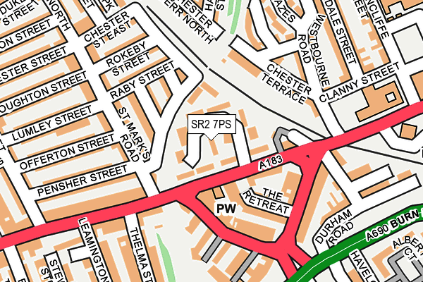 SR2 7PS map - OS OpenMap – Local (Ordnance Survey)
