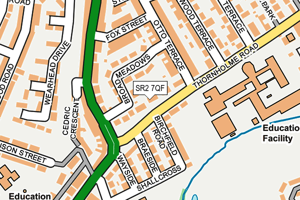 SR2 7QF map - OS OpenMap – Local (Ordnance Survey)