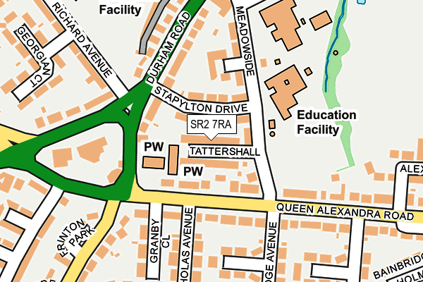 SR2 7RA map - OS OpenMap – Local (Ordnance Survey)