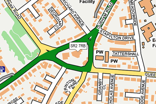 SR2 7RB map - OS OpenMap – Local (Ordnance Survey)