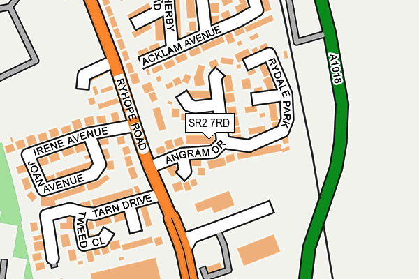SR2 7RD map - OS OpenMap – Local (Ordnance Survey)