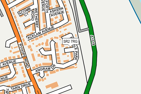 SR2 7RG map - OS OpenMap – Local (Ordnance Survey)