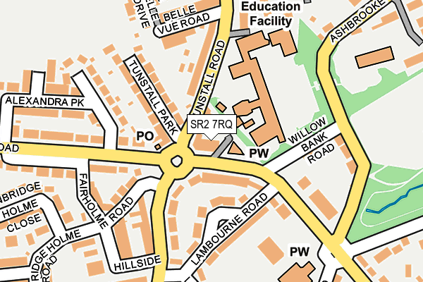 SR2 7RQ map - OS OpenMap – Local (Ordnance Survey)