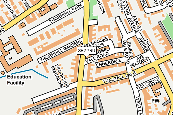 SR2 7RU map - OS OpenMap – Local (Ordnance Survey)