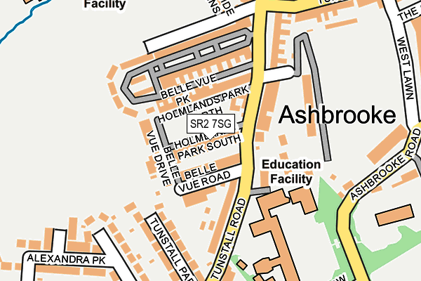 SR2 7SG map - OS OpenMap – Local (Ordnance Survey)