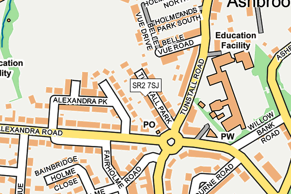 SR2 7SJ map - OS OpenMap – Local (Ordnance Survey)