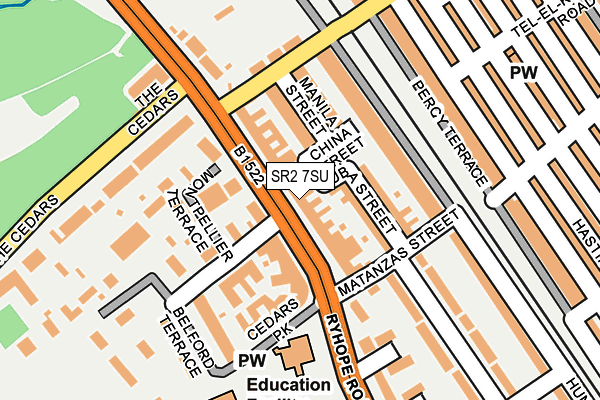 SR2 7SU map - OS OpenMap – Local (Ordnance Survey)