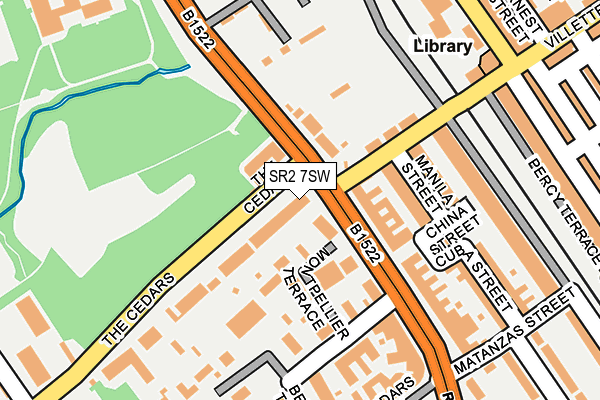 SR2 7SW map - OS OpenMap – Local (Ordnance Survey)