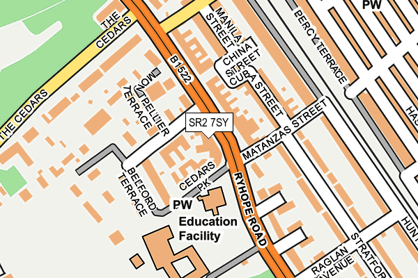 SR2 7SY map - OS OpenMap – Local (Ordnance Survey)